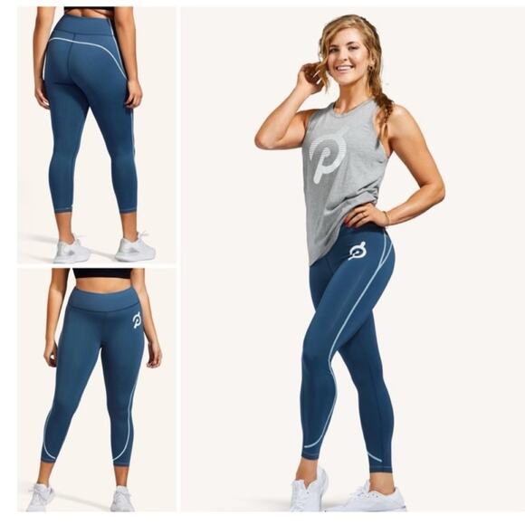 Peloton Move Seamed Cropped High Rise Leggings S Blue - Picture 1 of 6